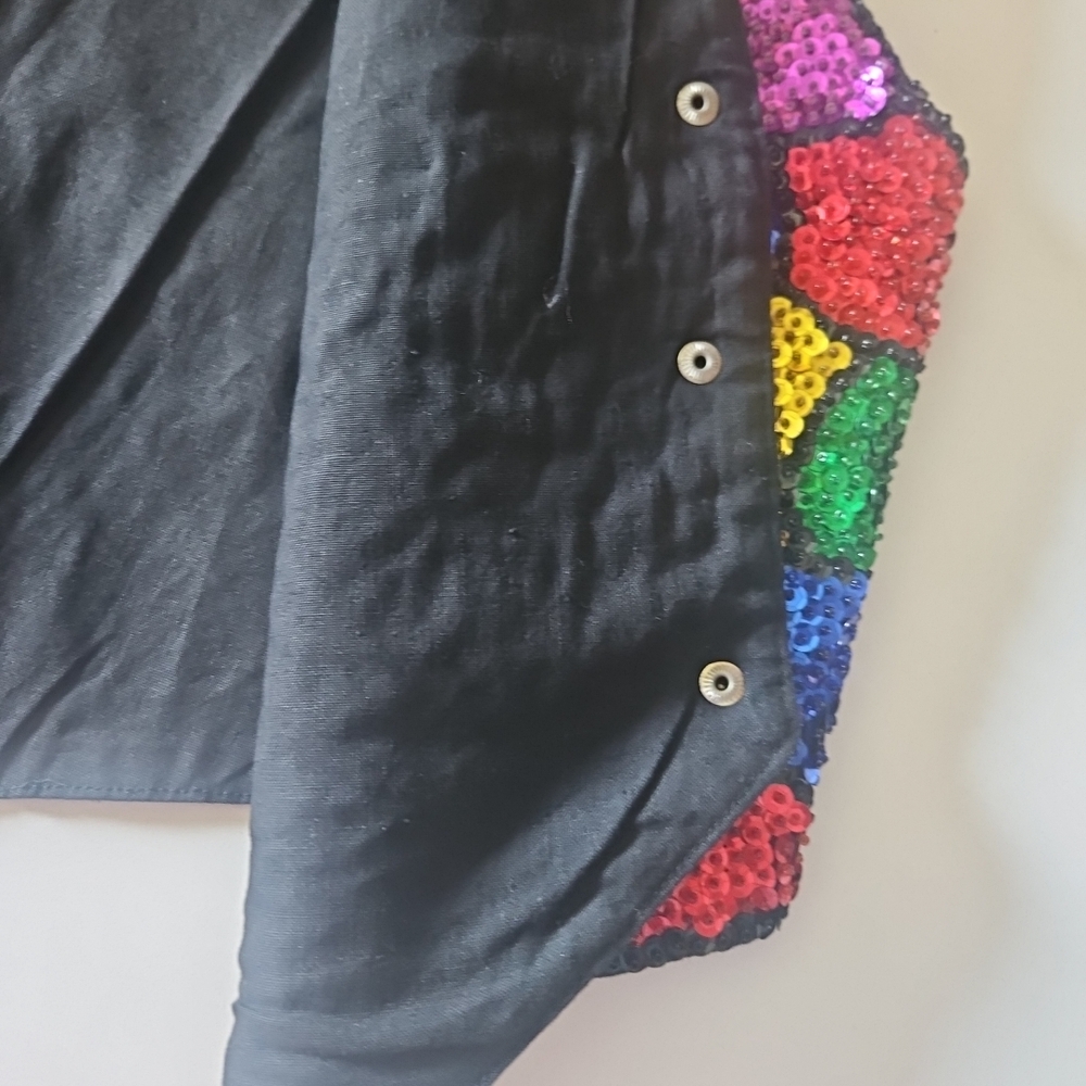 Vibrant Sequin Patchwork Vest - Picture 4 of 6